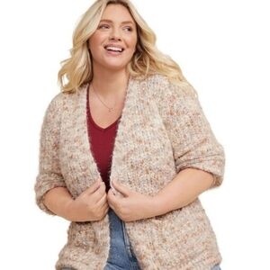 Maurices Shimmer Metallic Open Cardigan
